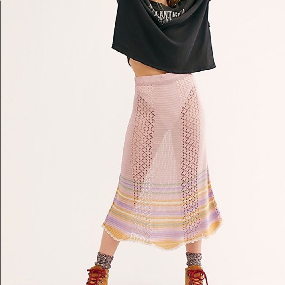 Free People Pastel Dannie Half Slip Midi Skirt xs - Picture 8 of 8